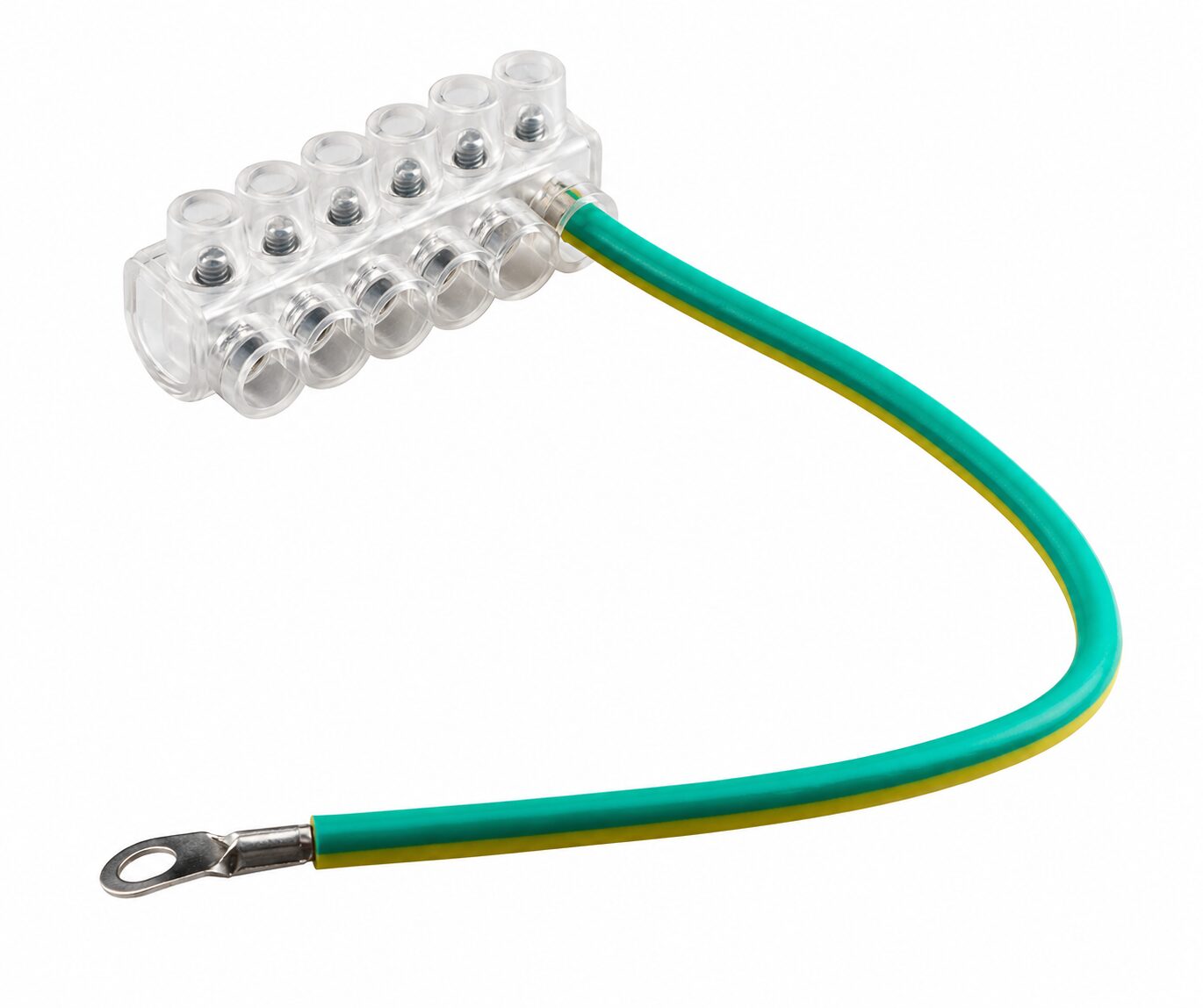 Borneras encapsuladas instaladas con conductores eléctricos